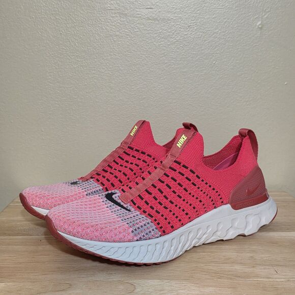 Nike React Phantom Run Flyknit 2 Siren Red Black White DV2145-600 Mens Size 10.5 - Picture 3 of 7